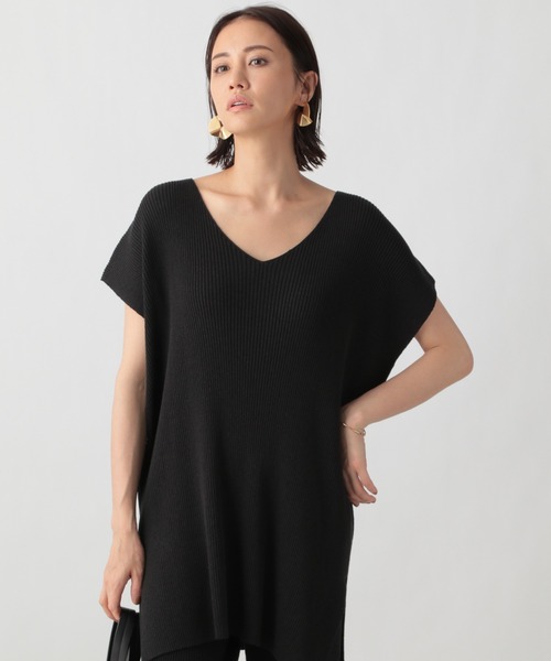 Ezick（エジック）の「【セットアップ】リブVネックベスト（Tシャツ/カットソー・レディース・ホワイト/ブラック・FREE）」の16枚目の写真