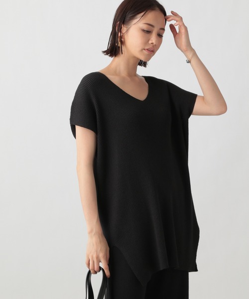 Ezick（エジック）の「【セットアップ】リブVネックベスト（Tシャツ/カットソー・レディース・ホワイト/ブラック・FREE）」の19枚目の写真