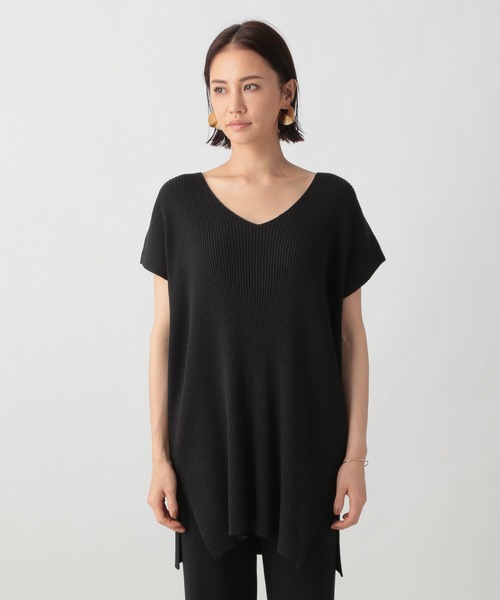 Ezick（エジック）の「【セットアップ】リブVネックベスト（Tシャツ/カットソー・レディース・ホワイト/ブラック・FREE）」の22枚目の写真