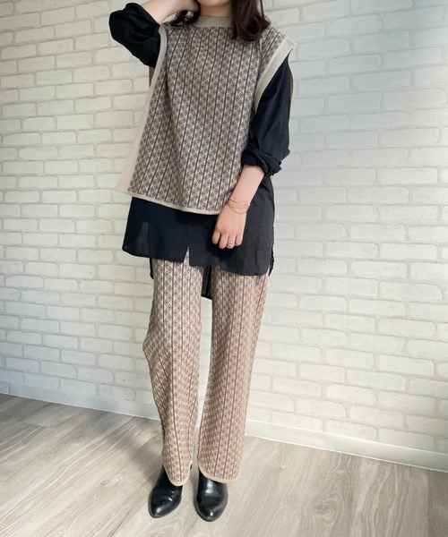 Chiaro（キアロ）の「ジャガードパンツ（その他パンツ・レディース・ベージュ/オリーブ/アイボリー/ブラック・FREE）」の10枚目の写真