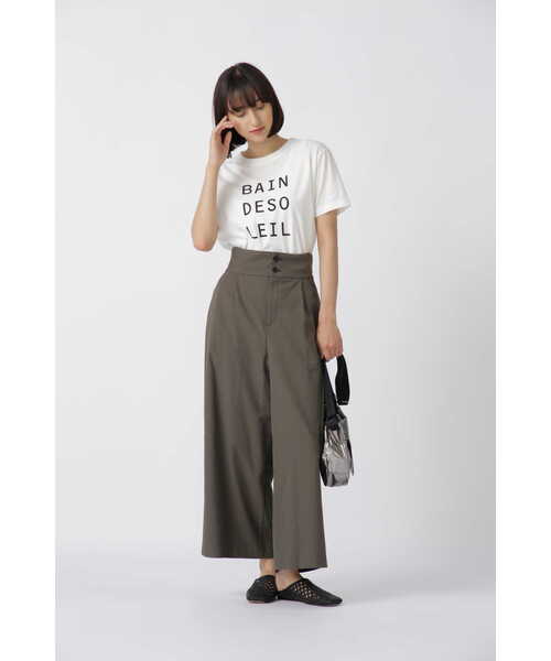 human woman（ヒューマンウーマン）の「◆ラスティック天竺・ロゴＴ（Tシャツ/カットソー・レディース・ピンク/ホワイト/カーキ・MEDIUM）」の5枚目の写真