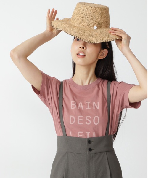 human woman（ヒューマンウーマン）の「◆ラスティック天竺・ロゴＴ（Tシャツ/カットソー・レディース・ピンク/ホワイト/カーキ・MEDIUM）」の3枚目の写真