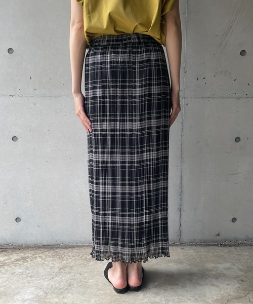 CAPRICIEUX LE'MAGE（カプリシューレマージュ）の「チェックプリーツスカート（スカート・レディース・ブラック/グリーン・FREE）」の5枚目の写真