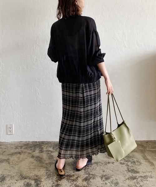 CAPRICIEUX LE'MAGE（カプリシューレマージュ）の「チェックプリーツスカート（スカート・レディース・ブラック/グリーン・FREE）」の14枚目の写真