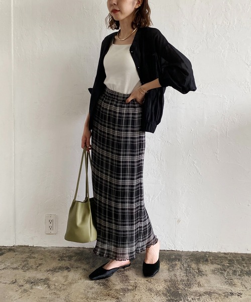 CAPRICIEUX LE'MAGE（カプリシューレマージュ）の「チェックプリーツスカート（スカート・レディース・ブラック/グリーン・FREE）」の15枚目の写真