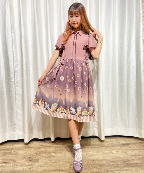 新品タグ付き　アクシーズファム　メルティハニーラッフル袖ワンピース axes femme POETIQUE（アクシーズファムポエティック）の