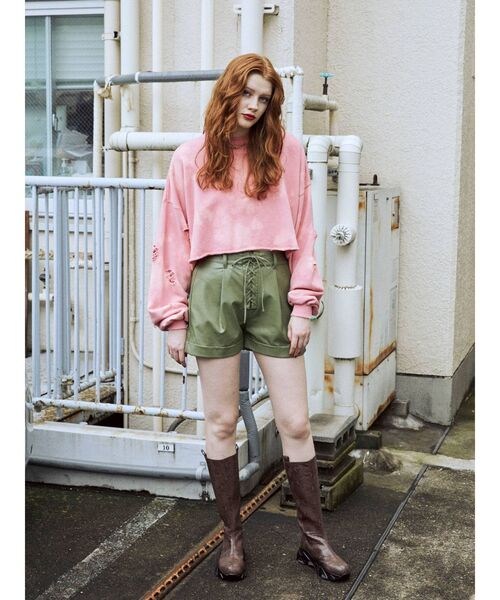 jouetie（ジュエティ）の「ダメージプルオーバー【スウェット/トレーナー】（スウェット・レディース・ブラック/ピンク/アイボリー・MEDIUM）」の11枚目の写真