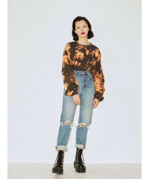 jouetie（ジュエティ）の「ダメージプルオーバー【スウェット/トレーナー】（スウェット・レディース・ブラック/ピンク/アイボリー・MEDIUM）」の15枚目の写真