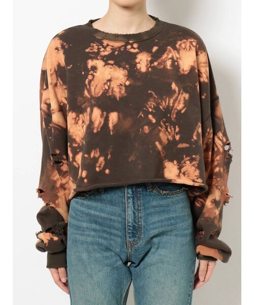 jouetie（ジュエティ）の「ダメージプルオーバー【スウェット/トレーナー】（スウェット・レディース・ブラック/ピンク/アイボリー・MEDIUM）」の6枚目の写真