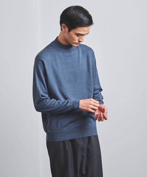 Camoshita(カモシタ)の「<Camoshita(カモシタ)> モックネック プルオーバー(ニット/セーター・メンズ・ピンク/モカ/ロイヤルブルー・S/L/M)」の2枚目の写真