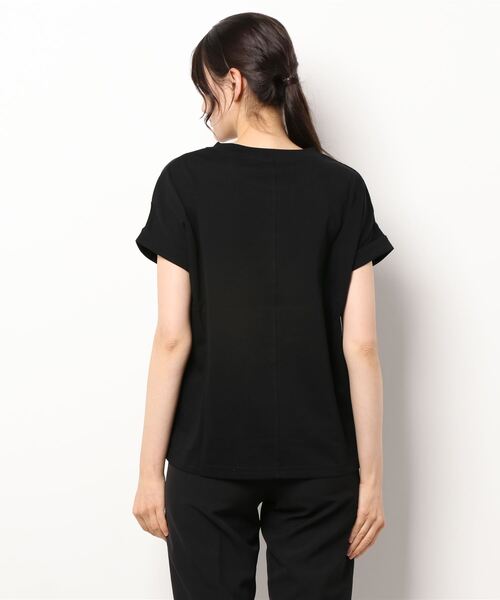 RIVE DROITE（リヴドロワ）の「シンプルな中にも今っぽさを感じさせる　ターンバックロゴカットソー（Tシャツ/カットソー・レディース・ブラック/オフホワイト・FREE）」の3枚目の写真