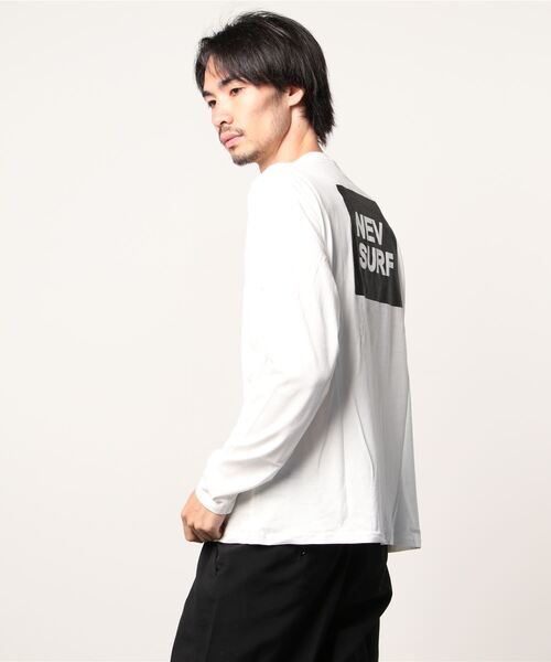 NEV（ネブ）の「ロゴプリント長袖カットソー（Tシャツ/カットソー・メンズ・ホワイト系3/ブラック系1/オフホワイト/ホワイト系1/ホワイト系4/モカ/ブラック系/杢グレー/ベージュ/ホワイト系/ホワイト系2/ブラック・M/XL/L）」の14枚目の写真