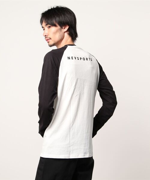 NEV（ネブ）の「ロゴプリント長袖カットソー（Tシャツ/カットソー・メンズ・ホワイト系3/ブラック系1/オフホワイト/ホワイト系1/ホワイト系4/モカ/ブラック系/杢グレー/ベージュ/ホワイト系/ホワイト系2/ブラック・M/XL/L）」の20枚目の写真