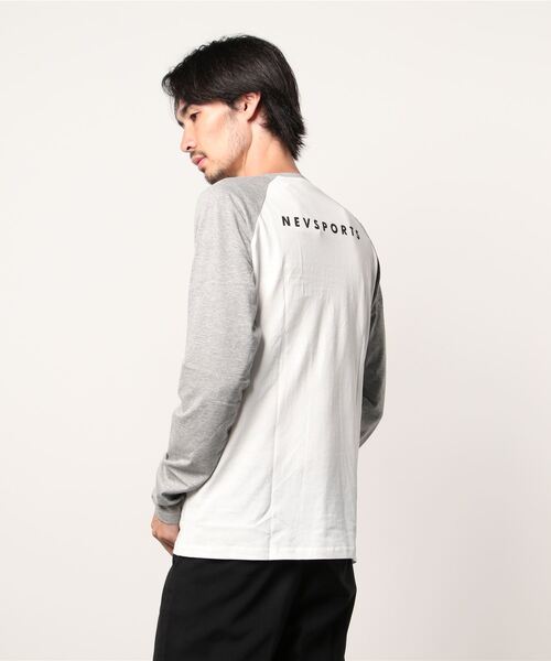 NEV（ネブ）の「ロゴプリント長袖カットソー（Tシャツ/カットソー・メンズ・ホワイト系3/ブラック系1/オフホワイト/ホワイト系1/ホワイト系4/モカ/ブラック系/杢グレー/ベージュ/ホワイト系/ホワイト系2/ブラック・M/XL/L）」の16枚目の写真