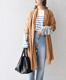 〈手洗い可能〉ウォッシャブルエアリーソフトウールストール◆