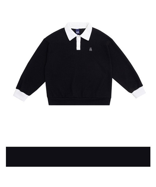 muahmuah（ムーアムーア）の「A'GEM/9 × .kom『muah muah/ムーアムーア』MUAH STITCH COMBI GOLGI COLLAR MTM/襟付き リブ網スウェットシャツ（スウェット・レディース・ブラック/ブラウン/ブルー・FREE）」の10枚目の写真