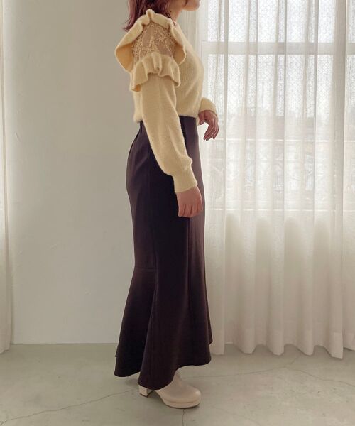 MAJESTIC LEGON(マジェスティックレゴン)の「Ladyフリルシャギーニット(ニット/セーター・レディース・アイボリー/ピンク/ライトグリーン/ラベンダー/ブラック/グレー/イエロー・SMALL/MEDIUM)」の19枚目の写真