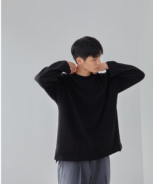 green label relaxing（グリーンレーベルリラクシング）の「OLT＜green label relaxing＞GIZA バスク ソリッド 長袖 カットソー（Tシャツ/カットソー・メンズ・ホワイト/ブラック・S/M/L/XL）」の9枚目の写真