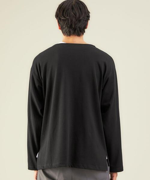 green label relaxing（グリーンレーベルリラクシング）の「OLT＜green label relaxing＞GIZA バスク ソリッド 長袖 カットソー（Tシャツ/カットソー・メンズ・ホワイト/ブラック・S/M/L/XL）」の8枚目の写真