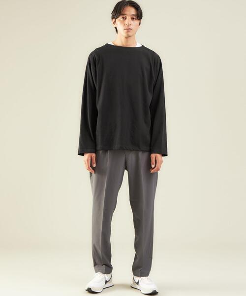 green label relaxing（グリーンレーベルリラクシング）の「OLT＜green label relaxing＞GIZA バスク ソリッド 長袖 カットソー（Tシャツ/カットソー・メンズ・ホワイト/ブラック・S/M/L/XL）」の6枚目の写真