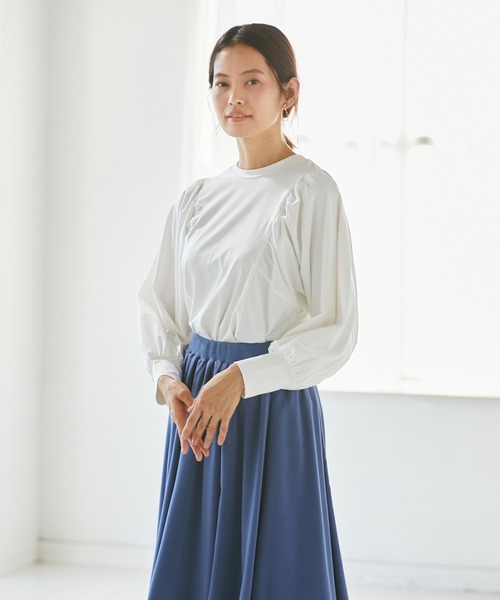 Rewde(ルゥデ)の「ボリュームスリーブプルオーバー(1R15-08196)(Tシャツ/カットソー・レディース・ホワイト/ブラック/スモークピンク・M)」の22枚目の写真