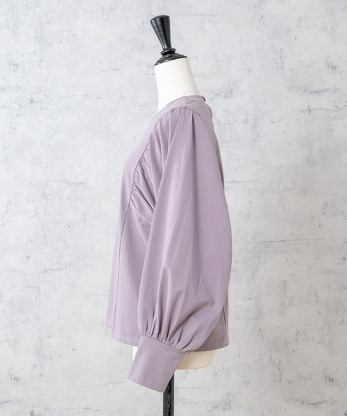 Rewde(ルゥデ)の「ボリュームスリーブプルオーバー(1R15-08196)(Tシャツ/カットソー・レディース・ホワイト/ブラック/スモークピンク・M)」の7枚目の写真