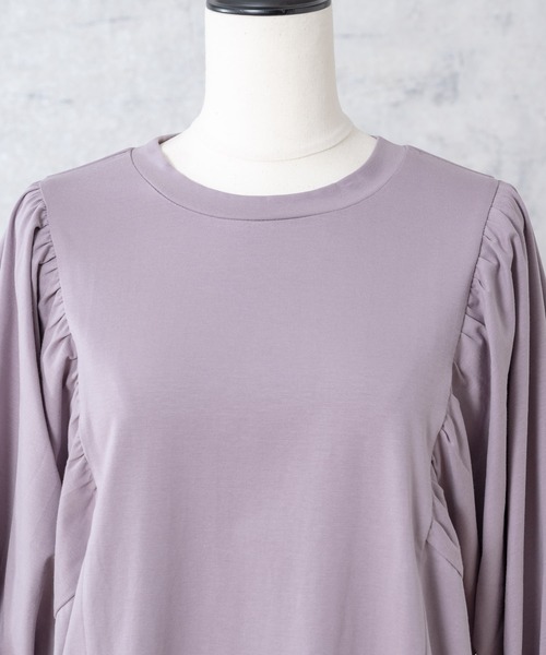 Rewde(ルゥデ)の「ボリュームスリーブプルオーバー(1R15-08196)(Tシャツ/カットソー・レディース・ホワイト/ブラック/スモークピンク・M)」の14枚目の写真