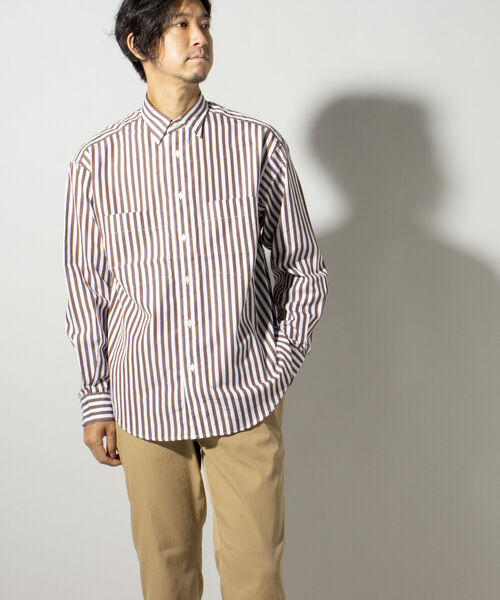 NOLLEY'S goodman（ノーリーズグッドマン）の「ブロード ビッグシルエット シャツ（シャツ/ブラウス・メンズ・サックスブルー/ベージュ系その他3/パープル系その他4・SMALL/MEDIUM/LARGE）」の2枚目の写真