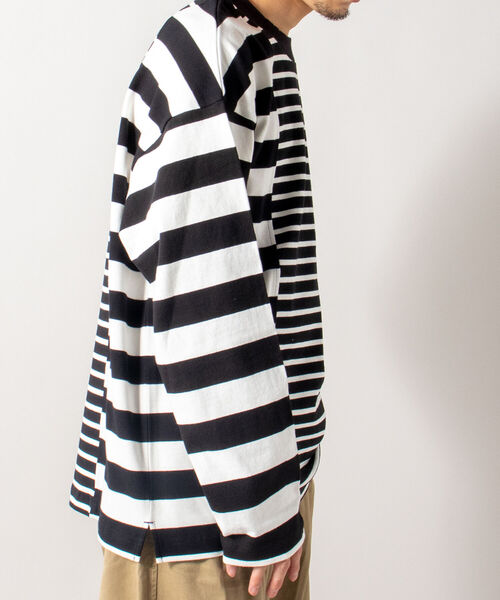 GLOSTER（グロスター）の「【GLOSTER/グロスター】SWITCH BORDER ロングスリーブTシャツ（Tシャツ/カットソー・メンズ・ブラック×ホワイト/ネイビー×ホワイト・MEDIUM/LARGE）」の18枚目の写真