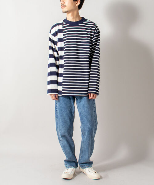GLOSTER（グロスター）の「【GLOSTER/グロスター】SWITCH BORDER ロングスリーブTシャツ（Tシャツ/カットソー・メンズ・ブラック×ホワイト/ネイビー×ホワイト・MEDIUM/LARGE）」の16枚目の写真