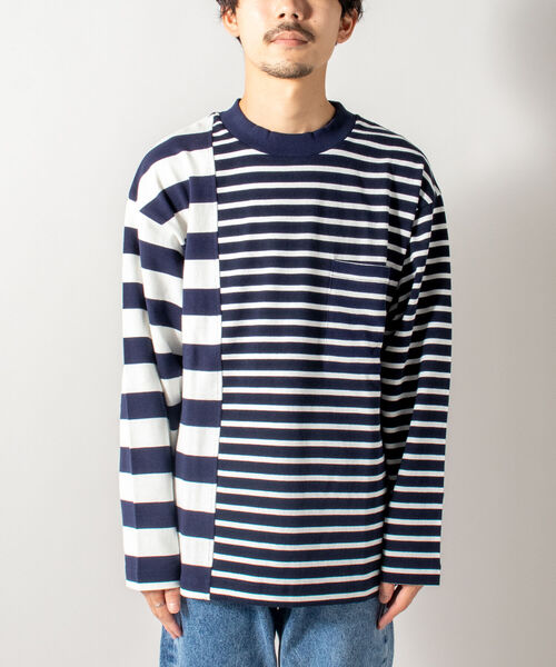 GLOSTER（グロスター）の「【GLOSTER/グロスター】SWITCH BORDER ロングスリーブTシャツ（Tシャツ/カットソー・メンズ・ブラック×ホワイト/ネイビー×ホワイト・MEDIUM/LARGE）」の19枚目の写真