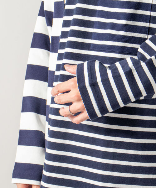 GLOSTER（グロスター）の「【GLOSTER/グロスター】SWITCH BORDER ロングスリーブTシャツ（Tシャツ/カットソー・メンズ・ブラック×ホワイト/ネイビー×ホワイト・MEDIUM/LARGE）」の9枚目の写真