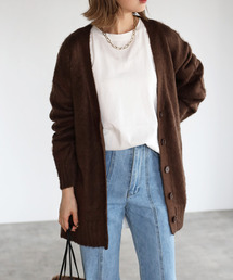 【2021-2022 A/W】カラーニットVネックカーディガン