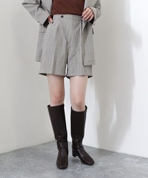 【setupにも】チェック柄センタープレスショートパンツ