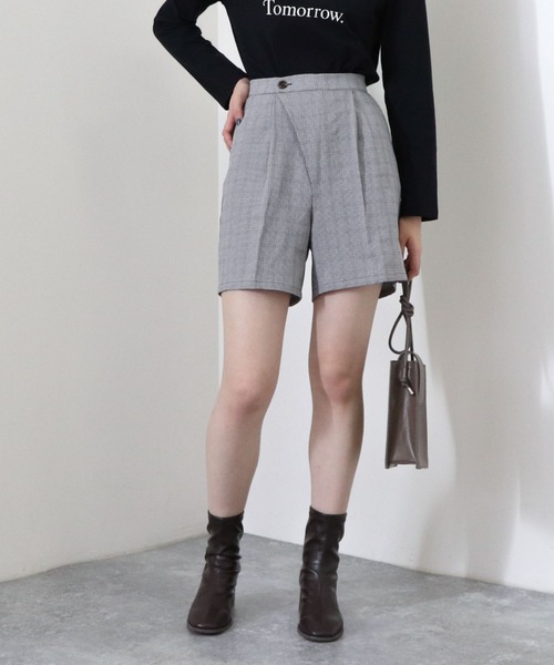 archives（アルシーヴ）の「【setupにも】チェック柄センタープレスショートパンツ（その他パンツ・レディース・ブラック/グレイッシュベージュ/グレー・MEDIUM）」の6枚目の写真