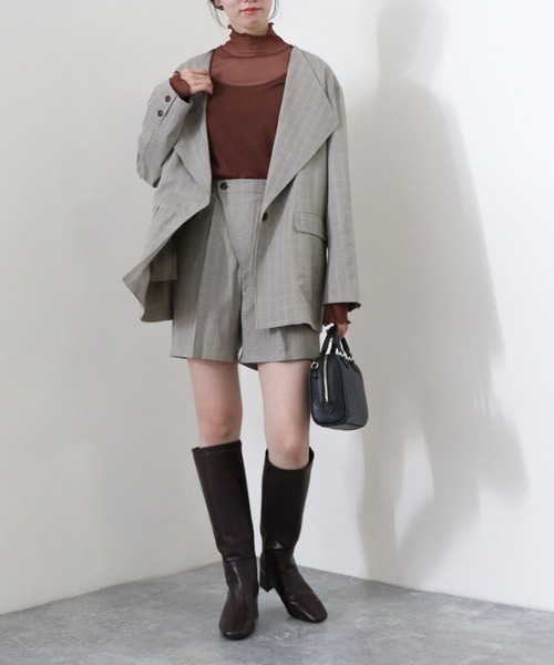 archives（アルシーヴ）の「【setupにも】チェック柄センタープレスショートパンツ（その他パンツ・レディース・ブラック/グレイッシュベージュ/グレー・MEDIUM）」の8枚目の写真