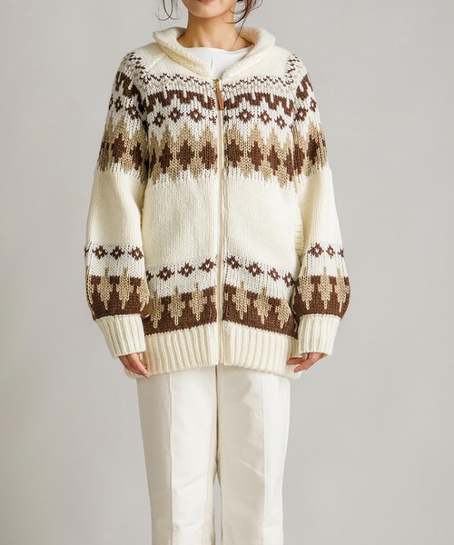 STYLEDOOR（スタイルドア）の「ジャガードカウチンニットCT（カーディガン/ボレロ・レディース・ホワイト系その他/グレー系その他・FREE）」の7枚目の写真