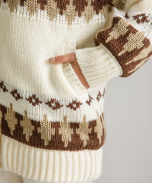 STYLEDOOR（スタイルドア）の「ジャガードカウチンニットCT（カーディガン/ボレロ・レディース・ホワイト系その他/グレー系その他・FREE）」の12枚目の写真