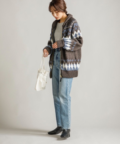 STYLEDOOR（スタイルドア）の「ジャガードカウチンニットCT（カーディガン/ボレロ・レディース・ホワイト系その他/グレー系その他・FREE）」の8枚目の写真