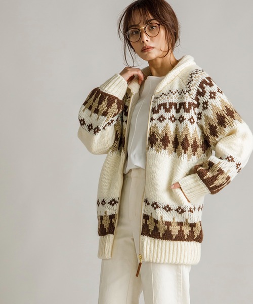 STYLEDOOR（スタイルドア）の「ジャガードカウチンニットCT（カーディガン/ボレロ・レディース・ホワイト系その他/グレー系その他・FREE）」の11枚目の写真