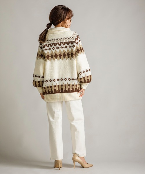 STYLEDOOR（スタイルドア）の「ジャガードカウチンニットCT（カーディガン/ボレロ・レディース・ホワイト系その他/グレー系その他・FREE）」の13枚目の写真