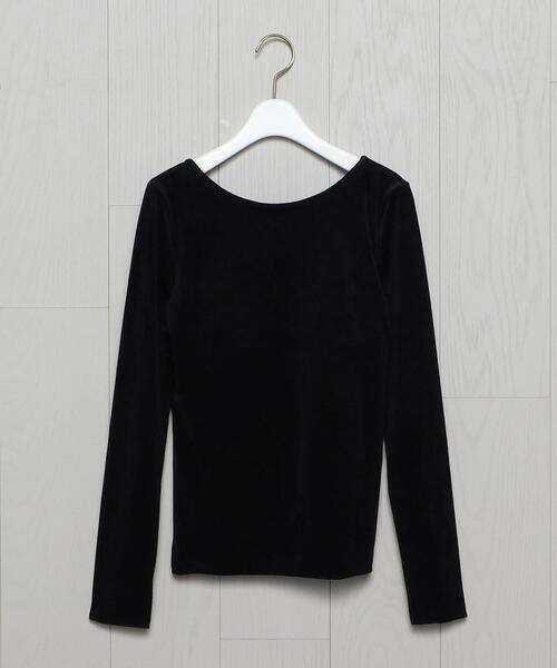 H　BEAUTY&YOUTH UNITED ARROWS（エイチビューティーアンドユースユナイテッドアローズ）の「＜H＞VELOR MOTIF LONG SLEEVE PULLOVER/カットソー◆（Tシャツ/カットソー・レディース・ブラック/ライトグレー・FREE）」の2枚目の写真