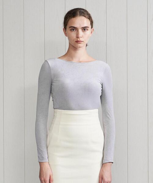 H　BEAUTY&YOUTH UNITED ARROWS（エイチビューティーアンドユースユナイテッドアローズ）の「＜H＞VELOR MOTIF LONG SLEEVE PULLOVER/カットソー◆（Tシャツ/カットソー・レディース・ブラック/ライトグレー・FREE）」の8枚目の写真