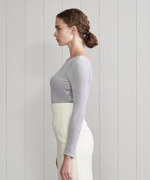 H　BEAUTY&YOUTH UNITED ARROWS（エイチビューティーアンドユースユナイテッドアローズ）の「＜H＞VELOR MOTIF LONG SLEEVE PULLOVER/カットソー◆（Tシャツ/カットソー・レディース・ブラック/ライトグレー・FREE）」の19枚目の写真