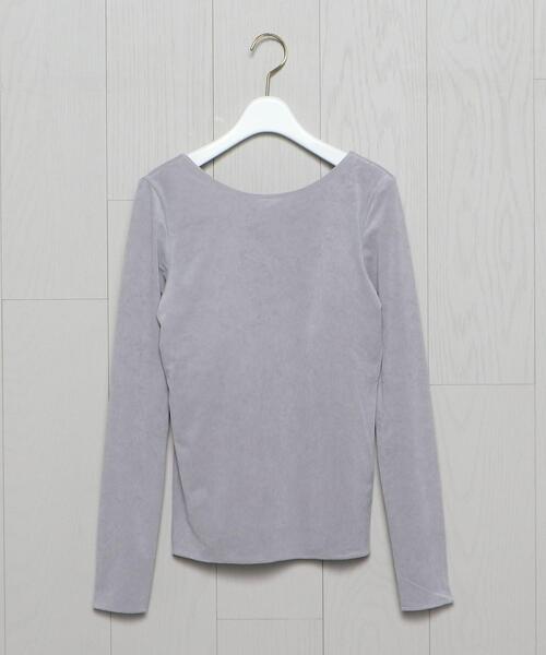 H　BEAUTY&YOUTH UNITED ARROWS（エイチビューティーアンドユースユナイテッドアローズ）の「＜H＞VELOR MOTIF LONG SLEEVE PULLOVER/カットソー◆（Tシャツ/カットソー・レディース・ブラック/ライトグレー・FREE）」の15枚目の写真