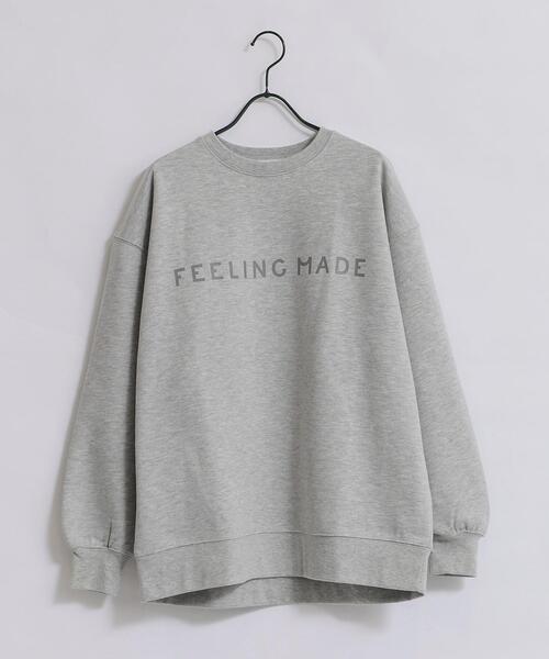 FEELING MADE（フィーリングメイド）の「FEELING MADE ウォームソフトスウェット ロゴプリント プルオーバー<UNISEX>（スウェット・レディース・ブラック/ブラウン/グレー・MEDIUM/LARGE）」の21枚目の写真