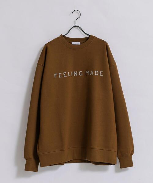 FEELING MADE（フィーリングメイド）の「FEELING MADE ウォームソフトスウェット ロゴプリント プルオーバー<UNISEX>（スウェット・レディース・ブラック/ブラウン/グレー・MEDIUM/LARGE）」の17枚目の写真