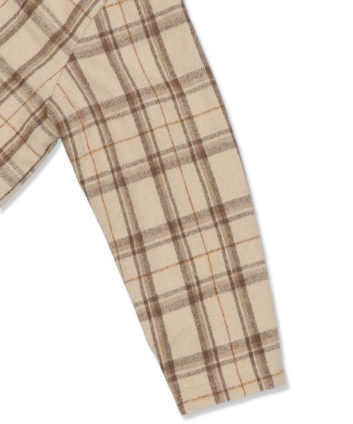 SPINNS（スピンズ）の「【ゆったりシルエット】チェック柄シャツジャケット（その他アウター・レディース・ネイビー/ベージュ/ブラウン・ONESIZE）」の10枚目の写真