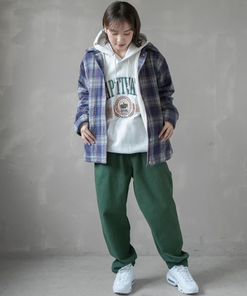 SPINNS（スピンズ）の「【ゆったりシルエット】チェック柄シャツジャケット（その他アウター・レディース・ネイビー/ベージュ/ブラウン・ONESIZE）」の15枚目の写真