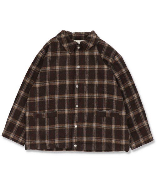 SPINNS（スピンズ）の「【ゆったりシルエット】チェック柄シャツジャケット（その他アウター・レディース・ネイビー/ベージュ/ブラウン・ONESIZE）」の17枚目の写真